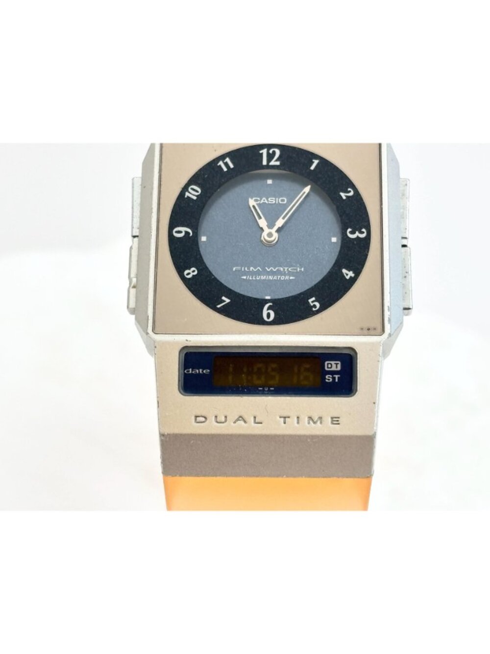 CASIO FS-01 2324 Orange & Blue Illuminator Dual Time Japanese 90's Film Watch - Picture 4 of 16